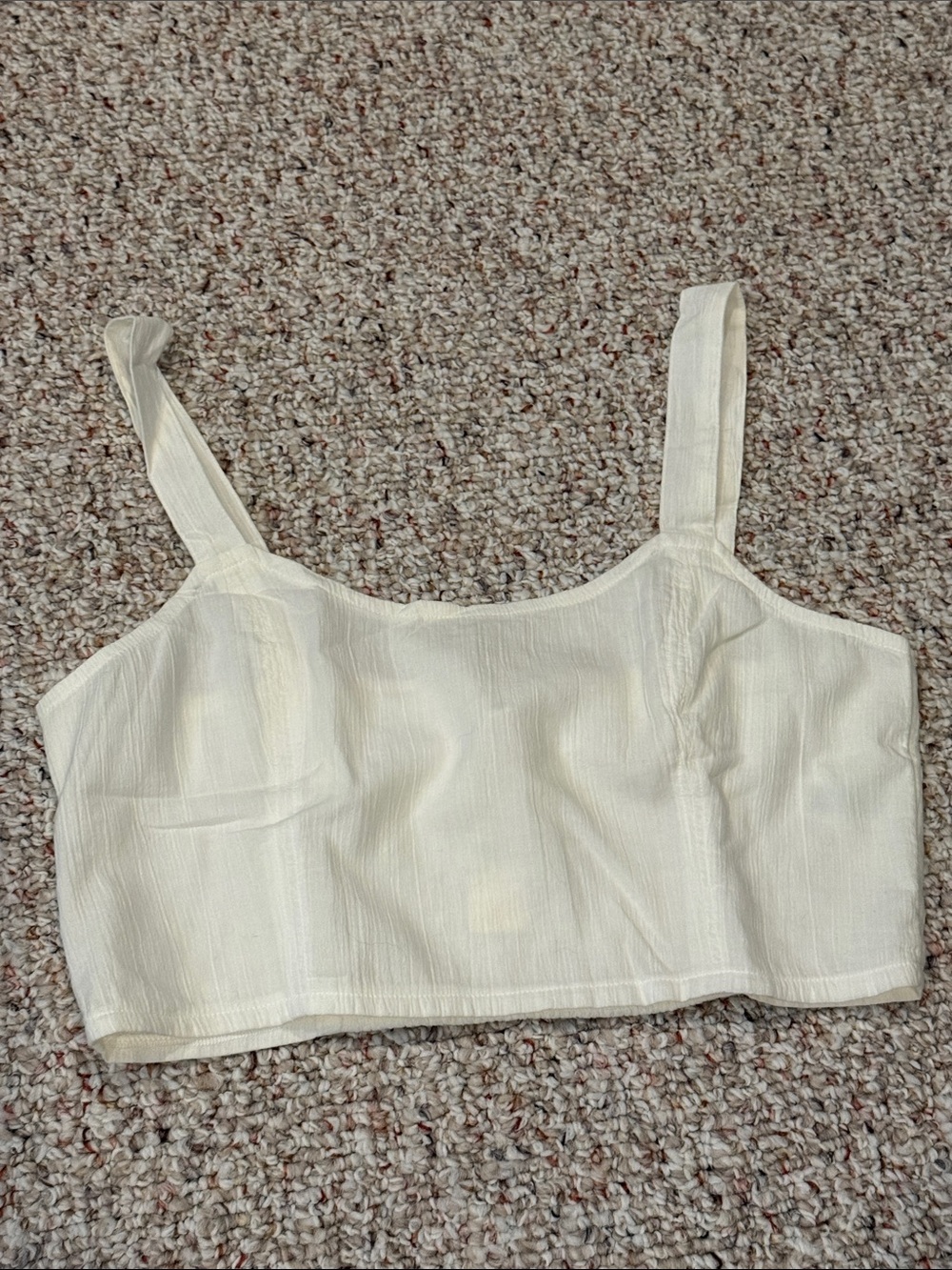 aerie Cream Square-Neck Cropped Tank